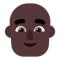 Man- Dark Skin Tone- Bald emoji on Microsoft